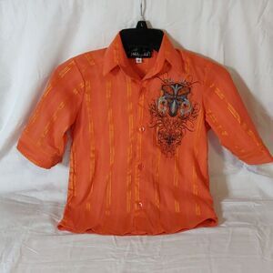 2 Jaguarrs Orange Button Down Collared Shirt‎ Size 6